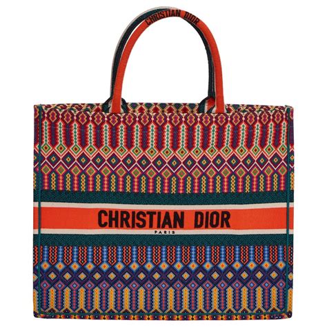 christan dior orange tote bag multicolor